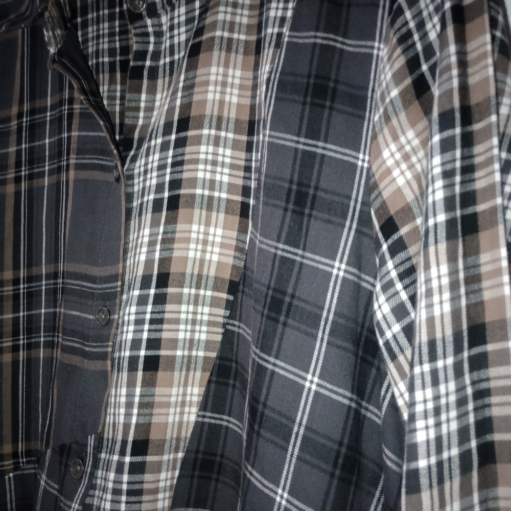 J. Jill Mixed Patchwork Multi Neutral Button Up T… - image 2